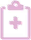 Pink treatment clipboard icon.