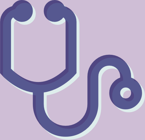 Purple stethoscope icon.